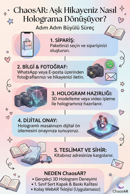3D Hologramlı Kişiye Özel Aşk Kitabı